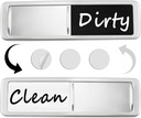 Dishwasher Magnet Clean Dirty Sign, Slide Strong Clean and Dirty Magnet Indicator for Dishwasher, Non-Scratch, Easy to Read, Self-Adhesive Stickers for Non-Magnetic Dishwasher（Black White）