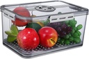 VICASKY Sealed Freshness Food Storage Container with Tight Seal and Detachable Lid Large Capacity Refrigerator Organizer Box for Fruits Bread and Produce Preservation