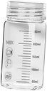 Zerodeko Glass Water Bottle Scale Portable Milk Storage Bottle Drink Cup for Office Home Cafe Wide Mouth
