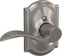 Schlage F170 ACC 619 CAM RH Right Handed Accent Door Lever with Camelot Trim, One Sided Non-Turning Dummy Door Handle, Satin Nickel