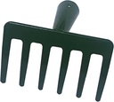 6 Teeth Mini Garden Rake Head for Kids Hard Rake Head Only Dark Green