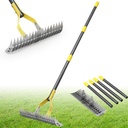 Thatch Rake,71 inch Thatching Rake for Lawn Stainless Steel Metal Dethatcher Rakes with Sheath,Heavy Duty Weed Rakes for Cleaning Dead Grass,Yard,Garden,Leaves,Loosening Soil