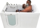 Ella Big4One 33"x66" Walk in Bathtub, Air + Hydro + Independent Foot Massage, 5 Piece Fast Fill Faucet, Dual 2" Drains (Left + Heated Seat)