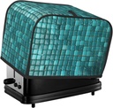 Turquoise Small Dot Tiles Toaster Cover 2 Slice, Waterproof Bread Machine Covers with Pockets Universal Size Kitchen Small Appliance Cover with Handle, Dust and Fingerprint Protection