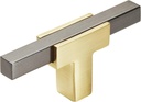 Amerock BP67BGLBCR | Kitchen Cabinet Door or Drawer Knob | Brushed Gold/Black Chrome | 2-3/4 inch (70 mm) Length | Urbanite | 1 Pack | Furniture Hardware | Bathroom Cabinet Hardware