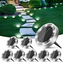 Peasur Solar Ground Lights Outdoor, 8 Pack Flat Solar Powered Disc Lights, IP68 Waterproof, Anti-Rust, Landscape Lighting for Pathway Garden Yard Lawn Walkway Landscape Driveway, Mini, Cool White