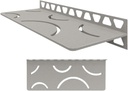 Schluter Rectangular Shelf for Tiled Walls - 4mm Thick, Curve Design, Aluminum Material, Stone Grey Finish - SWS1D6TSSG
