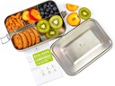 ecozoi Stainless Steel Lunch Box, 1-Tier Metal Bento Box Leak Proof with 5 Compartments, 50 Oz Metal Lunch Container, Meal Prep Food Container, with 50 ml Sauce Container