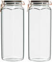 Amici Home Adler Hermetic Preserving Glass Canister | Set of 2 | Glass Kitchen Jar for Cookies, Coffee Beans, Flour & Sugar | Kitchen and Pantry Organization | 52 Ounces
