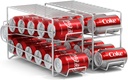 Sorbus Soda Can Rack Beverage Dispenser Dispenses 12 Standard Size 12oz Cans - Refrigerator Can Dispenser Rack (2 Pack, White)