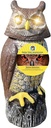 Solar Owl Guard with Motion Detector, Flashing Eyes, Spinning Head, Realistic Hooting and Silent Mode, Garden Owl, Outdoor Statue, Decoration for Home, Garden, Patio and Fence