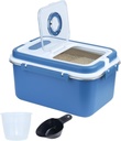 AnRui Bulk Flour Storage Container 20lb, Airtight Rice Cereal Dispenser Organizer Bucket with Stainless Steel Inner Liner, Large Grain Storage Bucket with Lid, Sugar Storage Pantry for Kitchen, Blue