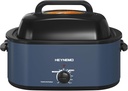 26 Quart Electric Roaster Oven with Visible & Self-Basting Lid, Large Turkey Roaster with Defrost Warm Function, Adjustable Temperature, Removable Pan Rack, Stainless Steel, Blue