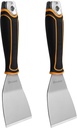 ROLLINGDOG 3 Inch Paint Scraper - Stiff Putty Knife Chisel Scraper Tool Stainless Steel Bent Blade Wallpaper Stripping Tool(Pack of 2)