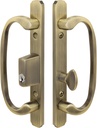 Embassy Solid Brass Active Trim Handle Set with Keyed Cylinder for Sliding Glass and Patio Doors in Antique Brass, 1-3/4" Door Thickness