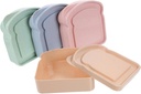 OUNONA 4pcs Sandwich Storage Cases Toast Case Lid Portable Toast Container Storage Boxes Lids Bread Box
