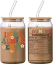 Gifts For Aunt -Aunt Gifts From Niece, Nephew -Birthday Gifts Ideas For Aunt,Funny Gifts for New Aunt,Aunt Announcement, Auntie to be Promoted Christmas Valentines Mothers Day -16 Oz Coffee Glass