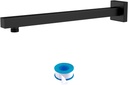 Lordear 20 Inch Shower Arm Black,Rain Shower Head Extension Arm With Flange and Teflon Tape,304 Stainless Steel Rain Shower Arm Wall Mounted