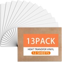 White HTV Heat Transfer Vinyl Bundle: 13 Pack 12" x 10" White Iron on Vinyl for T-Shirt, Heat Transfer Vinyl for Silhouette Cameo or Heat Press Machine