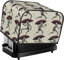 4 Slice Toaster Cover with Two Pockets for Storing knife Super Soft Appliance Covers Skeleton Dancing with Umbrella Dust Cover for Kitchen Small Oven-Cover Kitchen Bread Machine Protector Covers