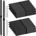 Tandefio 200 Pack Stainless Steel Left and Right Handed Thread Swage Lag Screws for Wood Post of 1/8" Deck Railing Kit Black Cable Railing Stair Deck Railing Kit with Wrench DIY Baluster Kit