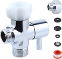 Brass Bidet T Adapter with Shut off Valve T Valve Adapter for Bidet 7/8" X 7/8" X 1/2" Or 3/8" Garsellen 2way Hose Splitte
