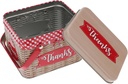 Cabilock 1pc Tinplate Candy Storage Box Cookie Handle Creative Tinplate Cookie Lid for Giving Red