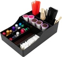 Cup and Lid Organizer for Countertop - 9 Compartment Coffee Station Organizer, Drinkware Storage Holder for Cabinet/Counter, Clear Bar Tool for Cups, Lids, Straws, Napkins