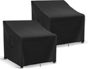 Patio Furniture Covers Waterproof for Chairs, Lawn Outdoor Chair Covers 2 Pack, Patio Chair Covers for Outdoor Furniture Fits up to 30W x 37D x 31H inches, Black