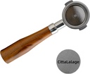 Coffee Espresso 304 Stainless Steel & Wooden Bottomless Portafilter 2 Ears 51mm with Filter Basket & Puck Screen Filter Fits for Delonghi Coffee Machine ECO310/BCO430/EC260/EC155/ECP3630/ECP3120