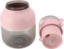 Portable Blender Cup Electric Juicer Cordless 500ML USB Rechargeable Mini Blender Cup with Straw (Pink)