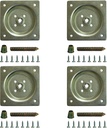 WEICHUAN Furniture Legs Mounting Hardware Sets - Include 5/16" -18 Coarse Attachment Plates, 5/16" -18 Coarse Hanger Bolts, Threaded Nuts, Screws Adapters 4 Sets, for Sofa Couch Chair Legs