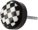 Black and White Checkered Round Knob Hardware Pull Home Diy Draws 2 knobs