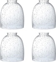 4 Pack Clear Seeded Glass Replacement Shades Covers for Ceiling Fan Light Fixtures Pendant Lighting Chandelier Vanity Light Kitchen Island Light, 2-1/8" Fitter, 5.47" High, 4.76" Diameter