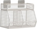 Multifunctional Metal Wire Hanging Basket Wall Organizers Accessory For Kitchen And Living Room With 3 Storage Grids