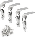 4PCS Stainless Steel 90-Degree Tool Box Hood Locks Latches, Tool Box Hasps, Cabinet Trunk Trailer Tool Box Door Hood Locks Latches, Closet Case Box Chest Barn Crate Hasps Latches