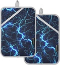 Dark Blue Electric Lightning Potholders 2 Pack Pot Holders for Kitchen Hot Pads for Kitchen Oven Pot Holders