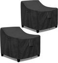 PureFit Outdoor Chair Covers Waterproof 2 Pack Patio Furniture Lawn Chair Covers for Outdoor Furniture with Air Vent and Padded Handles, Fits up to 28W x 30D x 31H Inches, Black