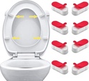 8PCS Toilet Seat Bumpers Universal Cover Lifter Gasket Toilet Lid Seat Buffer Spacers with Strong Adhesive for Toilet Cover Adhesive(White) 4.5 x 1.7 x 2 cm