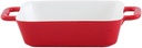 Ceramic Baking Tray for Oven and Microwave Versatile Baked Rice and Lasagna Dish Red Binaural Bakeware for Home and Restaurant Use