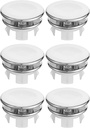 6 Pack Bathroom Sink Overflow Cover, Sink Overflow Cap Round for Bathroom & Kitchen, Over flow Cap, Decorative & Durable (Silver)