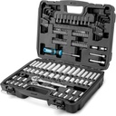 DURATECH 121-Piece Mechanics Tool Kits, Include SAE/Metric Sockets Set, 72-Tooth Drive Ratchet, 40-in-1 Magnetic Screwdriver, and Hex Keys with Carrying Tool Box for Auto Repair
