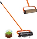 Spike Lawn Roller, 16IN Heavy Duty Manual Aerator Tool for Aeration & Soil Health with 42 Pre-Assembled Spikes, Lawn Aerator with 56" Adjustable Handle Manual Push Aerator Lawn for Garden Yard Patio