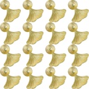 Hedume 16 Pack Ginkgo Leaf Shape Knob Handles, Golden Drop Pendant Pull Handle, Decorative Golden Leaf Shape Knob Door Handle for Kitchen Bathroom Cabinet Door Drawer