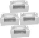 4pcs Window Cupcake Boxes Inserts for Bakery Desserts Safe Paper Packaging for Muffins and Pastries Portable and Easy to Assemble