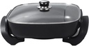 Electric Frying Pan With Large Capacity and Rapid Heat Up - Prevents Stick, Transparent Cover - Cooking Pot for Home Kitchen, US Plug 110V