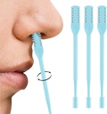 3PCS Nasal Hair Cutter, 2025 Manual 360° Rotating Nostril Hair Removal Tool Double Sided Nose Hair Blade,Nose Hair Trimmer with Ear Picker for Men Women Travel Essentials (Blue)