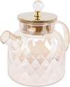 Glass Water Pitcher Lid High Borosilicate Amber Glass Jug for Iced Tea Juice and Daily Use Capacity Sturdy Design for Home Restaurant and Parties