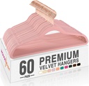 HOUSE DAY Pink Velvet Hangers 60 Pack, Premium Non-Slip Felt Clothes, Sturdy Heavy Duty Coat, Durable Hangers for Suits, Space Saving with No Hanger Mark, 360° Swivel Rotating Rose Gold Hook