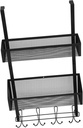 Unomor Door Hanging Organizer with Hooks Multi-Layer Mesh Storage Basket for Kitchen Bathroom and Bedroom Over Door Bathroom Storage Solution